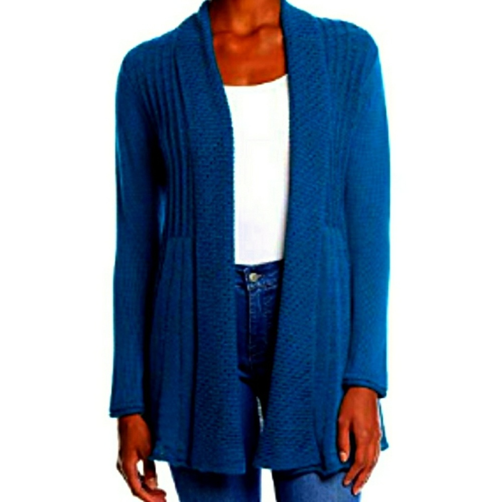 Open Front Crochet Collar Cardigan Sweater